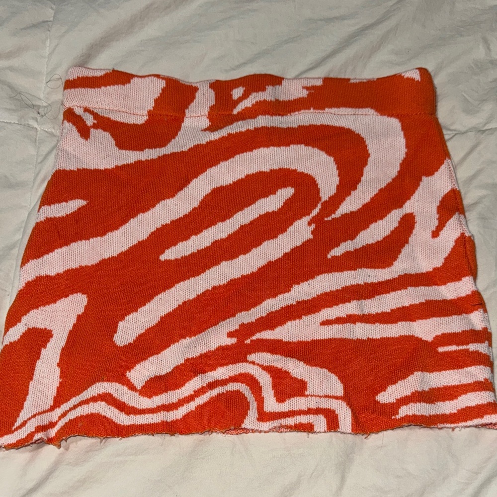 AKIRA Orange and Pink Mini Skirt